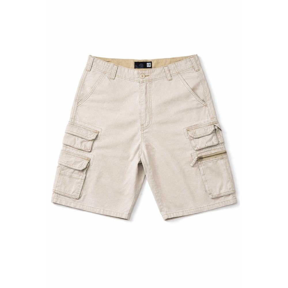 OP Cargo Shorts Mens 35 Beige Cotton Utility Tactical Multi Pocket Casual READ!!